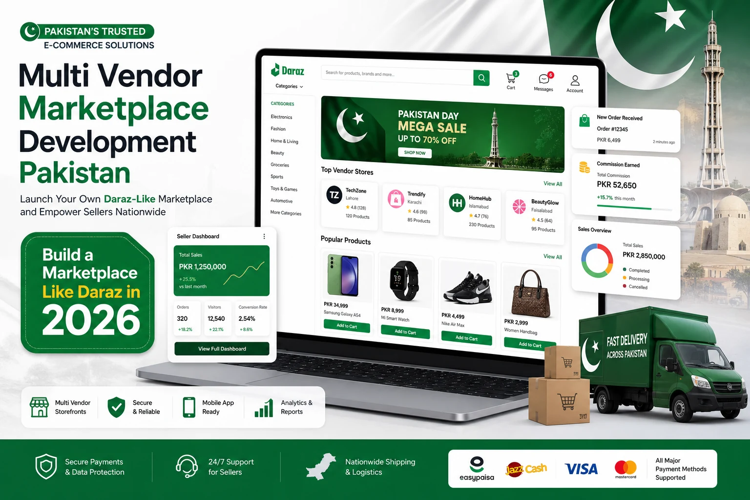 Multi Vendor Marketplace Development Pakistan 2026 | Build Like Daraz